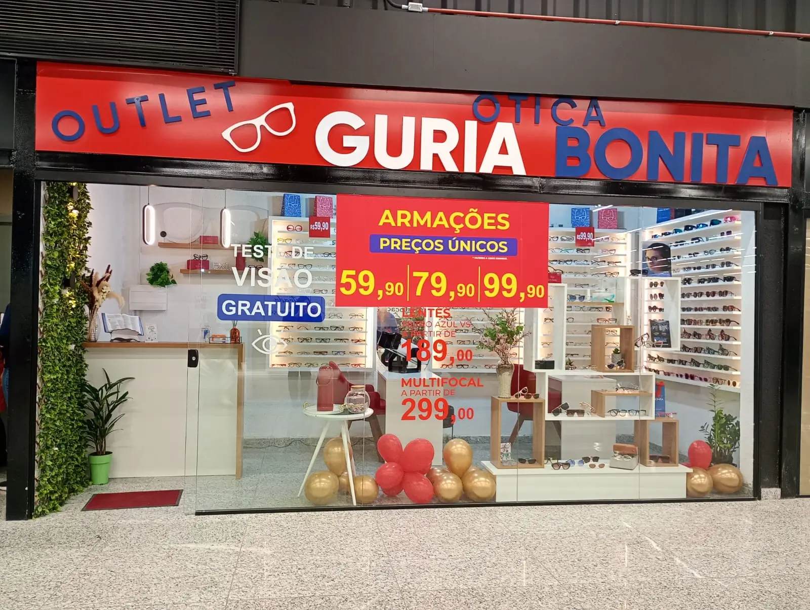 Fachada da Óptica Guria Bonita em São Leopoldo